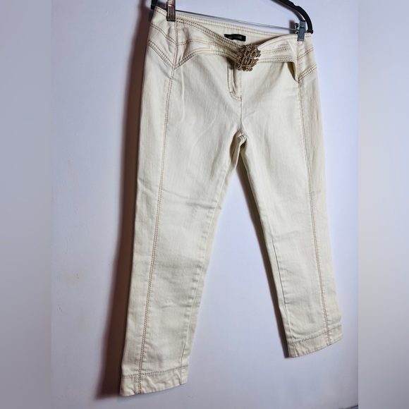 Vintage  Roberto Cavalli white Jeans with signature belt 44 - Picture 4 of 10